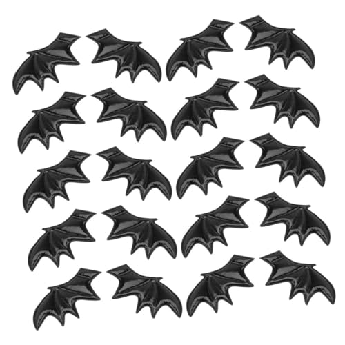 Lurrose 40St Zubehör für Fledermausflügel teufelsflügel halloween haarschmuck Halloween-Handwerksflügel Halloween-Kleidungsflecken Mini-Fledermausflügel zum Selbermachen Partygeschenk von Lurrose