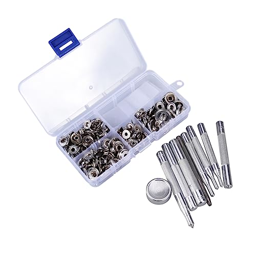 Lurrose 40er Set Druckknöpfe Snap Fasteners Mit Befestigungswerkzeugen Silberweiß Ideal Für Kleidung Bastelprojekte Und Näharbeiten Langlebig Und Einfach Zu Verwenden von Lurrose