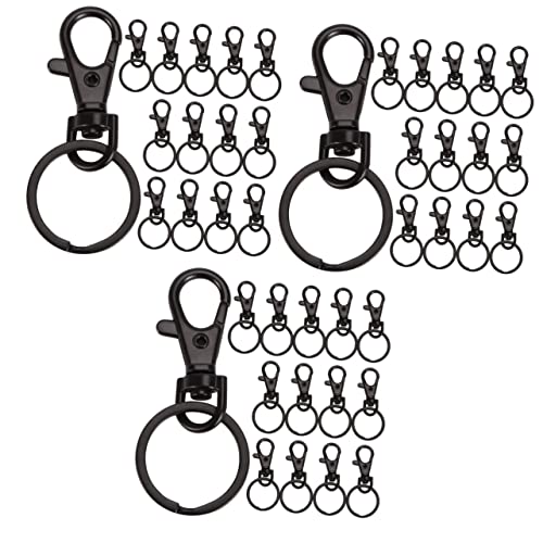 Lurrose 45 Stk Karabiner Schlüsselanhänger Turnicate-kit Drehverschluss Diy Schlüsselanhänger Zubehör Schlüsselanhänger Für Bastelarbeiten Schlüsselanhänger Verschluss Metall Black von Lurrose