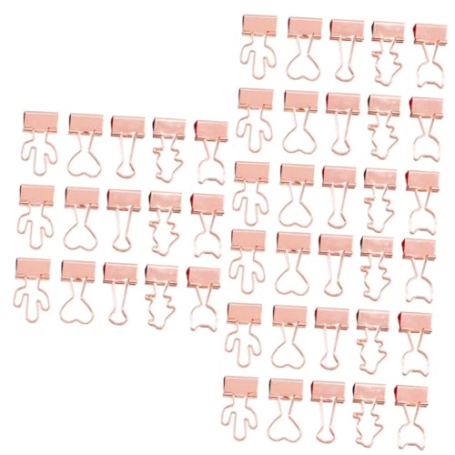 Lurrose 45 Stk Papierhalter kleine Bindeklammer Büroklammern Klemmen für Papierbinder Lebensmittelbeutel-Clip Chip-Dichtungsclips büchereinband preisschild Binderclip aus Metall Golden von Lurrose