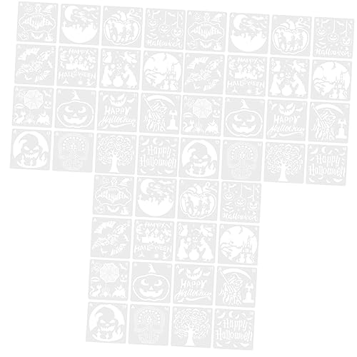 Lurrose 48 Blätter Halloween-Vorlage Sprühschablone Halloween-Goodie-Bag-Füller Dekor halloween wanddeko halloween basteln ausgehöhlte Zeichenschablone wiederverwendbare Druckschablone von Lurrose