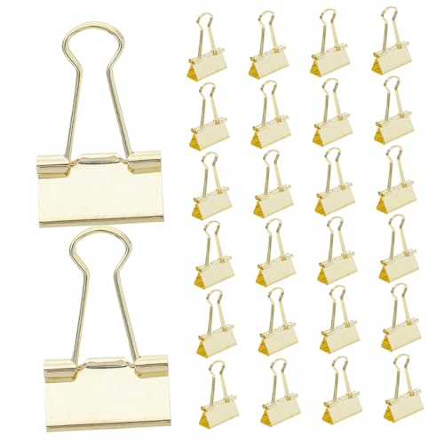 Lurrose 48st Goldfarbener Metallclip Büroklammer Bindeklammern Metall Bürobedarf Dokumentenklammern Büro-heimbinder-clip Office-datei-clip Farbige Heftklammern Metallklammer Eisen Golden von Lurrose