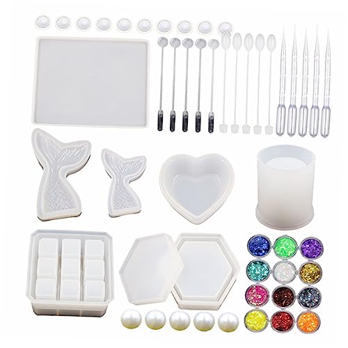 Lurrose 49 Teiliges Box Form Kombinationsset Zylinder Epoxidharz Formen Silikon Tablett Form Stifthalter Form De Para Gelatinas Stifthalter Gussform Stempel Für Die von Lurrose