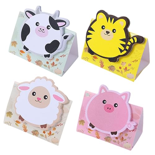 Lurrose 4er Set Cartoon Tier Haftnotizen Selbstklebende Notizzettel Für Und Erwachsene Tearable Notepads Katzen Kuh Schaf Und Schweine Design Praktische Klebezettel Für von Lurrose