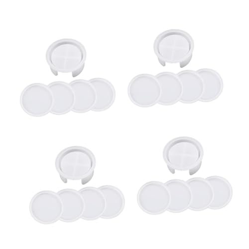 Lurrose 4sets Untersetzer Silikonform Untersetzer Harzformen Silikon Ornamentformen Für Epoxidharz Schalenformen Für Epoxidharz Runde Silikonformen Für Harz Weiß Kieselgel 5pcs*4 von Lurrose