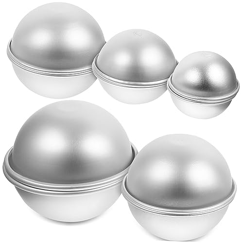 Lurrose 5 Paare Badekugel Form Schokoladenformen Cupcake-boxen Kuchenform in Herzform Kuchenform Kugel Mini-kuchenformen Zum Backen Süßigkeitenformen Schmilzt Silver Aluminiumlegierung von Lurrose