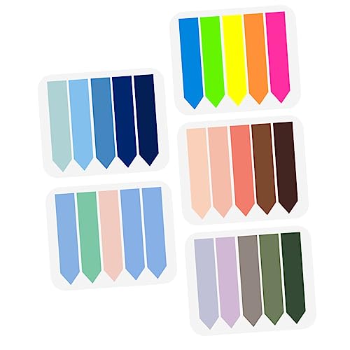 Lurrose 5 Packungen Klebestreifen Haftnotizen Lesen Transparentes Highlighter-tape Fluoreszierende Index-tabs Seitenindex-aufkleber Haftnotizen-flaggen Notizblock Colorful Das Haustier von Lurrose