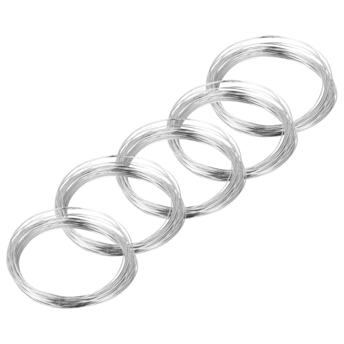 Lurrose 5 Rolle Aluminiumdraht selber machen klappcreolen Schmuckzubehör Draht Schmuckdraht Armbandherstellung aus Draht biegsamer metalldraht selber machen DIY Draht basteln Silver von Lurrose