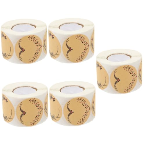 Lurrose 5 Rollen Aufkleber Aus Kraftpapier Reize Punktaufkleber Markierungen Edelstein Loch Mini-etiketten Maskierung Perlenaufkleber Gold Versand Stöbern Briefe Logo Spender Band von Lurrose