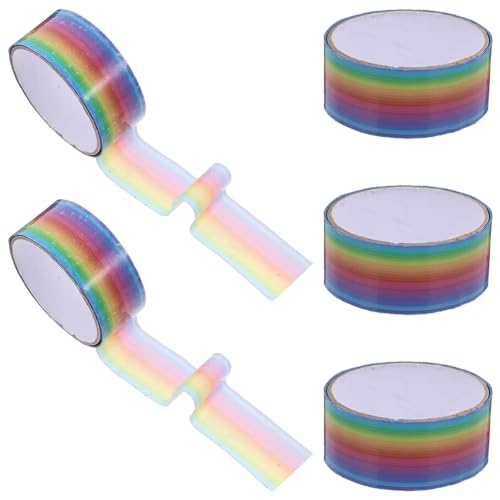 Lurrose 5 Rollen Ballband helle Farbbänder Regenbogen-Tape-Ball farbiges Abdeckband Klebebänder zum Herstellen von Kugeln Kugelband selber machen farbige Kugelbänder Polypropylen von Lurrose