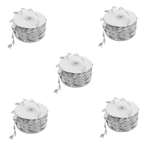 Lurrose 5 Rollen Blumen-Rattan-Beleuchtung Blütenranke Dekoration DIY Blumenband Farbiges Blumendekor Raumdekoration mit Pflanzen Raumdekoration Pflanzen Stoffband künstliches Grün Silver von Lurrose