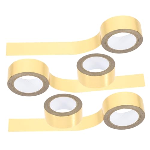 Lurrose 5 Rollen Dekoratives Klebeband Scrapbooking-zubehör Ästhetisches Washi-tape Metallisches Washi-tape Dekoratives Washi-tape Folie Washi Tape Dekoratives Bastelband Golden Bronzieren von Lurrose