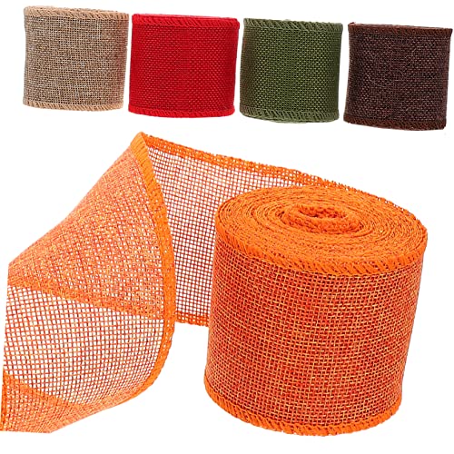 Lurrose 5 Rollen Gurtbandimitat aus Leinen Strasssteine Bänder zum Basteln Fleck weißes Band Randbereich tp seidenband ribbon decor handgefertigtes Geschenkband Verpackungsband Polyester von Lurrose