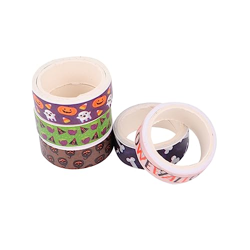 Lurrose 5 Rollen Halloween-Washi-Tape geschenkband halloween halloween-dekoration Halloween-Klebeband Halloween- für Kinder aufkleber dekoratives Papierband dekoratives Wickelband von Lurrose