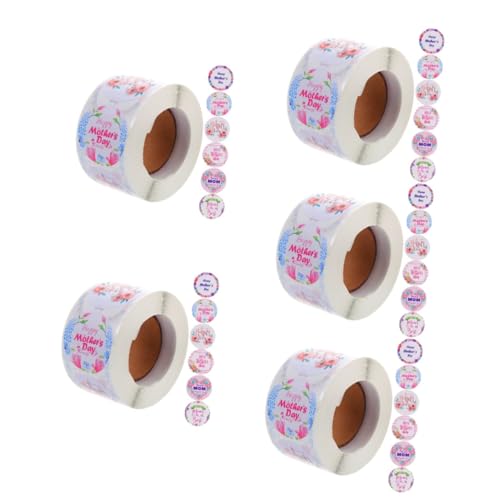 Lurrose 5 Rollen Muttertagsaufkleber Selbstklebende Mama Aufkleber Pop Etiketten Muttertagshalter Bäckereiaufkleber Geschenkkartenaufkleber Personalisierte Der Braut von Lurrose