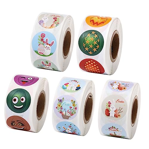 Lurrose 5 Rollen -Siegel-Etikett Mädchen Bausatz Stuffer Rennmaus Hase Band cute sticker süße sticker label sticker aufkleber Partyartikel liefert Häschen-Etiketten von Lurrose