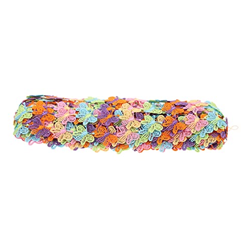 Lurrose 5 Rollen Wasserlösliche Schmetterlingsspitze Zum Nähen Spitzenband Brautstoff Rosa Tüllstoff Tischdecke Blumenbesatz Schmetterlingsflicken Floral Bestickte Spitze von Lurrose