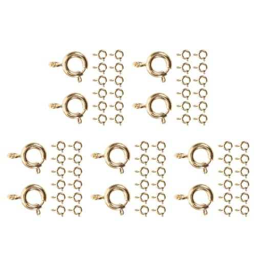 Lurrose 5 Sätze 5 Sets Endverbindung Verriegelungsknopf Biegeringe Karabinerverschlüsse Anhängerverschluss Kettenverkürzer Karabiner Charm Halskette Ovaler 50 Stück * 5 von Lurrose