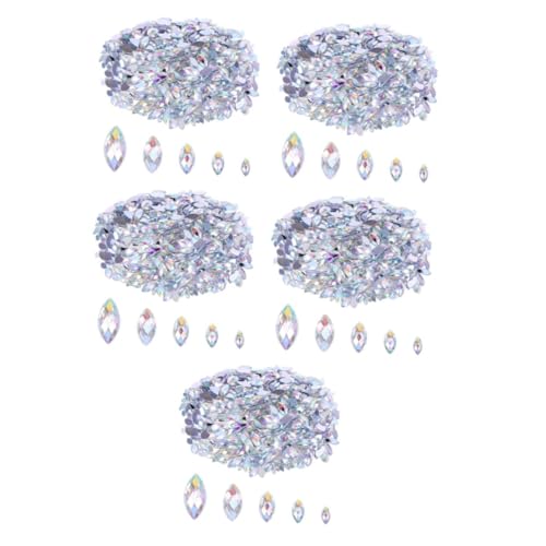 Lurrose 5 Sätze Diamant-edelstein Edelsteine Pferdeauge-strasssteine ​​zum Basteln Kristall-ab-juwelen Zubehör Für Nailart-handyhüllen Glitzersteine ​​zum Basteln Acryl 600 Stück * 5 von Lurrose