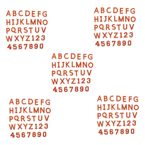 Lurrose 5 Sätze Gestickte Aufnäher Zahlenflicken Zum Aufbügeln Buchstaben-aufnäher Zum Aufbügeln Auf Jacken Sport Bügelflicken Buchstaben-patch Jeans-patch Stickgarn Orange 72 Stück * 5 von Lurrose