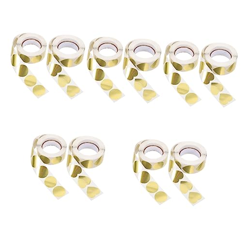 Lurrose 5 Sätze Goldener Siegelaufkleber Geschenkverpackungsaufkleber Selbstklebende Siegelaufkleber Etiketten Für Herzsiegel Runde Schirmsiegeletiketten Herzetiketten Pvc 2 Rollen * 5 von Lurrose