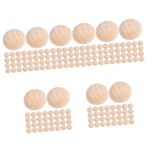 Lurrose 5 Sätze Halbrunde Holzperlen Halbe Perlen Zedernkugeln Künstliche Pflanzen Ball Dekorative Schale Diy Holzperlen Halbkugel Holzperlen Schmuck Halbperlen Lose Perlen 200 Stück * 5 von Lurrose