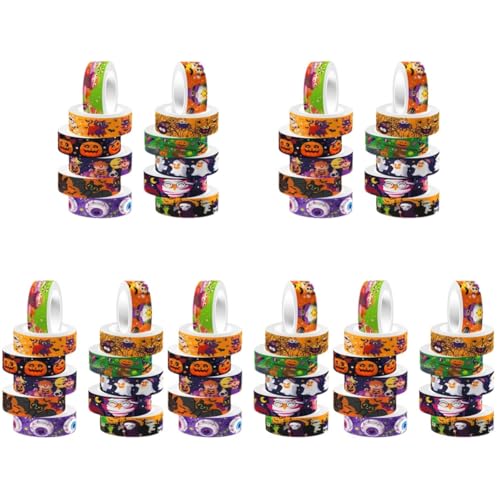 Lurrose 5 Sätze Handkontenbänder Dekorative Bänder Dekorative Washi-klebebänder Dekoratives Klebeband Für Einklebebuch Halloween-band Süßes Band Colorful Japanisches Papier 12 Rollen * 5 von Lurrose