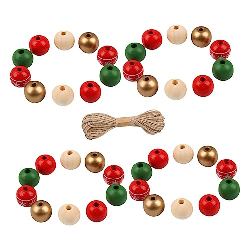 Lurrose 5 Sätze Hanfseil Holzperlen Schmuckherstellung aus Perlen Weihnachtsdekoration wohnaccessoires dekor weihnachtsbaumdeko weihnachtsbäume geschmückt DIY liefert Charms-Perlen hölzern von Lurrose