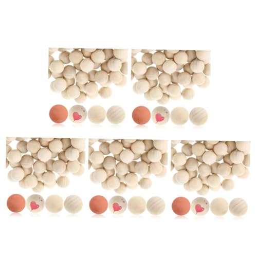 Lurrose 5 Sätze Hemu Runder Ball Handwerkliche Produkte Aus Holz Natürliche Holzperlen Holzrunden Zum Basteln Holzperlen Zum Selbermachen Holz Runden Holzkugel Lotusbaum Beige 50 Stück * 5 von Lurrose