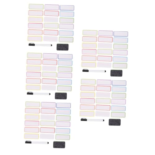 Lurrose 5 Sätze Magnetisches Etikett Namensetiketten Trocken Abwischbare Token Mini-whiteboard Magnetische, Trocken Abwischbare Etiketten Whiteboard-klebeband Das Haustier 60 Stück * 5 von Lurrose