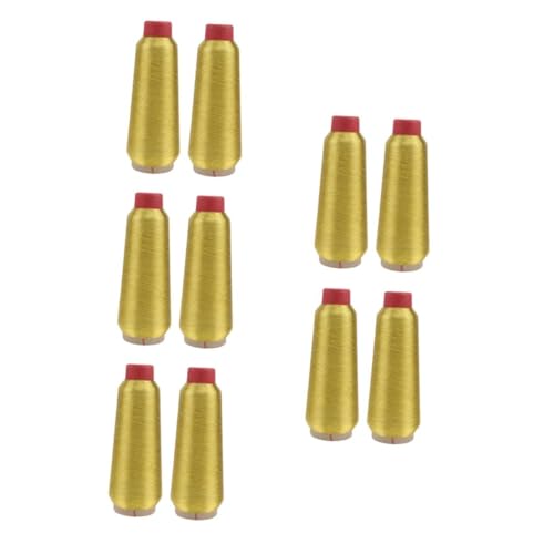 Lurrose 5 Sätze Nähmaschinen-stickgarn Garnset Für Nähmaschinen Glitzernähgarn Glitzer-stickgarn Stickgarn-kit Garnkästen Für Nähgarnspulen Goldfaden Golden Polyester 2 Rollen * 5 von Lurrose