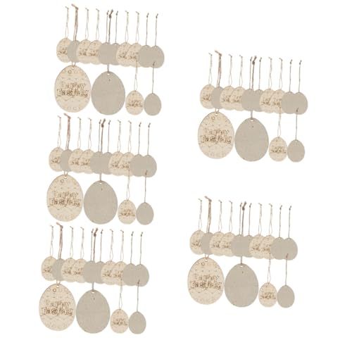 Lurrose 5 Sätze Ostern Holzspäne Geschenkidee Ostern Ostergeschenkideen Unvollendete Holzstücke Osterkörbe Eier Aufkleber Eggmazing Holzausschnitte Unfertige Holzspäne Khaki 20 Stück * 5 von Lurrose