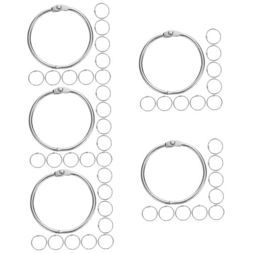 Lurrose 5 Sätze Ringbuch-ring Aktivitätsringe Ringbinder Metallring Metall Schlüsselanhänger Ordnertrenner Schlüsseldrahtseil Metall Ring Hängende Schlüsselanhänger Silver 20 Stück * 5 von Lurrose