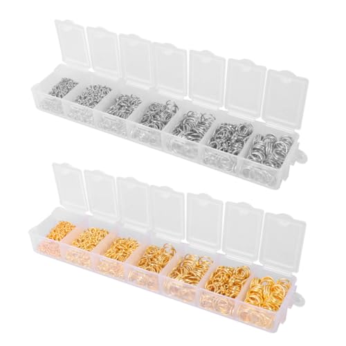 Lurrose 5 Sätze Schmuckzubehör Halsketten Ketten Kits Verschlüsse Biegeringe Silberringe Stapelbare Anhänger Charms Zur Schmuckherstellung Vergoldete Ringe 3000 Stück * 5 von Lurrose