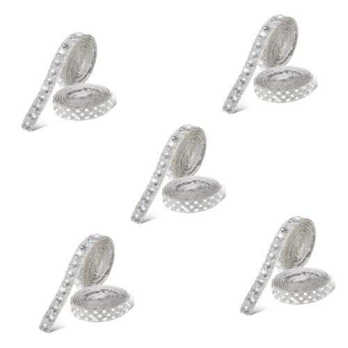 Lurrose 5 Sätze Strassband Streifen Selbstklebende Strasssteine Schmuck Machen Funkeln Trimmen Heimwerken Strassgürtel Für Damen Strassgürtel Für Hochzeitskleid Glas Silver 2 Rollen * 5 von Lurrose