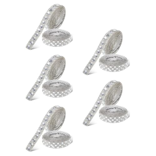 Lurrose 5 Sätze Strassband Trimmen Streifen Selbstklebende Strasssteine Heimwerken Funkeln Machen Schmuck Hochzeitskleid Träger Hutband Mit Strasssteinen Silver Glas 2 Rollen * 5 von Lurrose