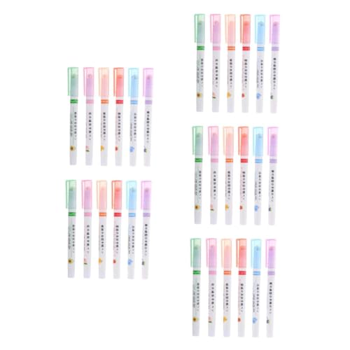 Lurrose 5 Sätze Textmarker Marker Pinselspitze Süßes Stationäres Permanentmarker Gel-highlighter Marker Für Erwachsene Stifte Für Tagebuch Buchmarkierungen Farbstifte Plastik 6 Stück * 5 von Lurrose