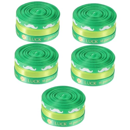 Lurrose 5 Sätze Verpackungsband Geschenkband Zum St. Patricks Day Irisches Partyhandwerksband St. Patricks Day Kleid Aufkleber Für Thanksgiving-aktivitäten Autoband Polyester 3 Rollen * 5 von Lurrose