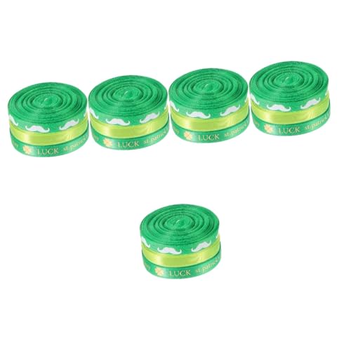 Lurrose 5 Sätze Verpackungsband Thanksgiving-aufkleber St Patricks Day Hut Geschenkband Zum St. Patricks Day St. Patricks Day Drahtband Schnurrbartband Grünes Band Polyester 3 Rollen * 5 von Lurrose