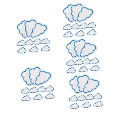 Lurrose 5 Sätze Wolkenstoffaufkleber Clouds Artifical Cloud Dekorative Aufkleber Für Kleidung Modus Paket Kleine Fellflecken Austauschbare Fellflecken Hutzubehör Stickgarn 10 Stück * 5 von Lurrose