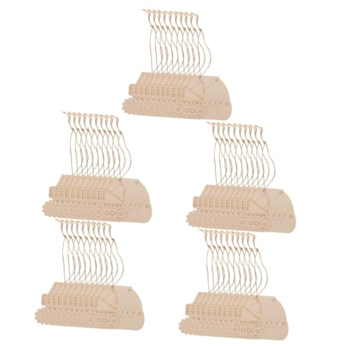 Lurrose 5 Sets Bagger Holzspäne Blanko Fahrzeugformen Auto Anhänger Farben DIY Holzhandwerk Festivalausschnitte Holzbagger Holzscheiben Für Tafelaufsätze Holzausschnitte von Lurrose