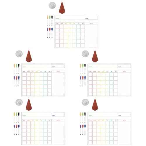 Lurrose 5 Sets Löschbare Magnetische Wochen Und Monatsplaner Notiztafel Kühlschrankmagnet Zeitplan Pvc Whiteboard Aufkleber Schreibtisch Organizer Planer Radiergummi Liste Aus von Lurrose