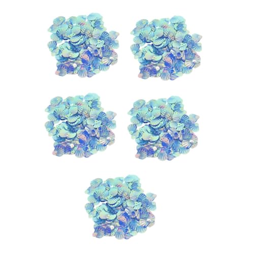 Lurrose 5 Stück 1 Muschel-doppelloch-pailletten Hochzeit Pailletten Romantische Partydekoration Pailletten Für Bastelkinder Pailletten Für Heimwerker Farbige Pailletten Pvc Sky-blue von Lurrose