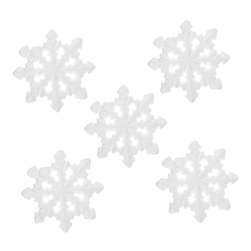 Lurrose 5 Stück Schaumstoff Schneeflocken Künstlicher Schnee Weihnachtsgirlande Schaumstoff Schneeflocken Schneeflocken Dekorationen Weihnachtsbanner Ornamente Zum Basteln DIY von Lurrose