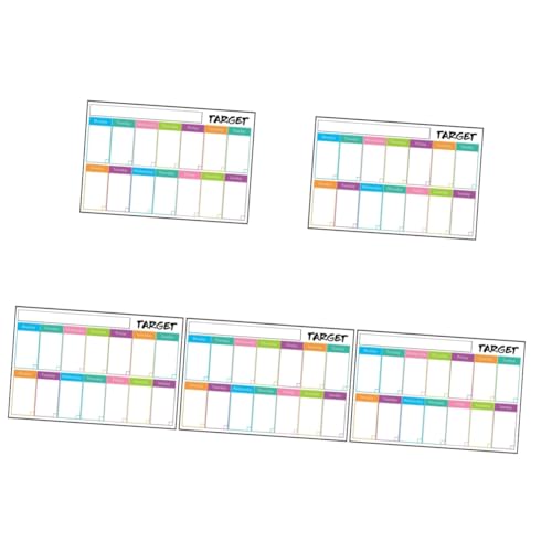 Lurrose 5 Stück Weekly Erase Board Marker Adhesive Dry Erase Calendar Dry Erase Planner Dry Erase Eraser Dry Eraser Dry Erase Pockets Kreidetafel Radiergummi Löschbar Wiederverwendbares von Lurrose