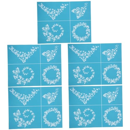 Lurrose 5 Teiliges Siebdruck Schablonenset Kleine Schablonen Siebdruck Schablonen Pastellstifte Kissenbezüge Polymer Ton Ohrring Set Aufkleber Logo Malvorlage Malschablonen Mesh von Lurrose