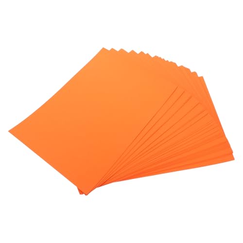 Lurrose 50 Blatt A4-farbkarton Visitenkartenpapier Farbiges Druckerpapier Pastellfarbenes Baupapier Diy-papier Handgefertigte Bastelpapiere Zubehör Für Diy-projekte Kartenpapiere Orange von Lurrose