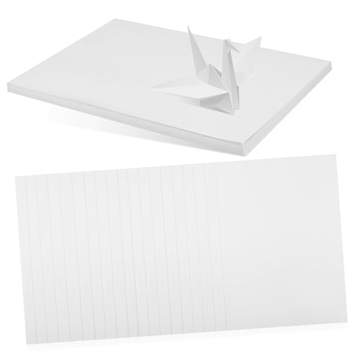 Lurrose 50 Blatt Bastelkarten Flipchart-papierblöcke Konstruktionspapier Musterpapier Zum Schneidern Kopierpapier Büropapier Schwarzes Papier Bedruckbares Vinyl-aufkleberpapier Weiß von Lurrose