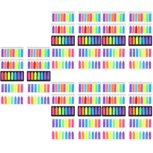 Lurrose 50 Sätze Fluoreszierendes Etikett Buch-klebestreifen Textmarker Markierungen Registerkarten Für Notizen Etiketten Aufkleber Seitenreiter Buchregisterkarten Lesezeichen Colorful Pvc von Lurrose