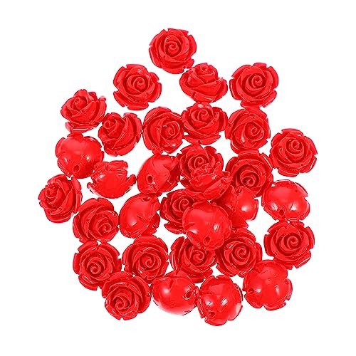 Lurrose 50 Stück Bastelperlen selber machen weihnachtsdeko dekoration weihnachten Rose beads Perlen-Anhänger Sternperlen für die Schmuckherstellung Rose lose Perlen Ohrringe Perlen Plastik von Lurrose